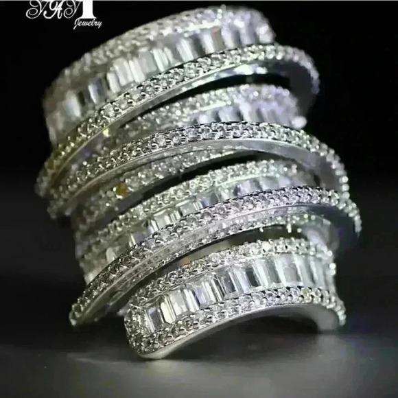 New 6.4 CT 925 Sterling Silver Diamond Ring - Picture 14 of 16